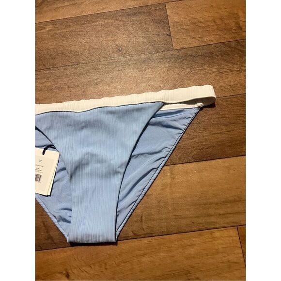 Onia Leila Blue With White Trim Bikini Bottom Woman’s Size XL NEW MSRP $95 - Picture 2 of 9